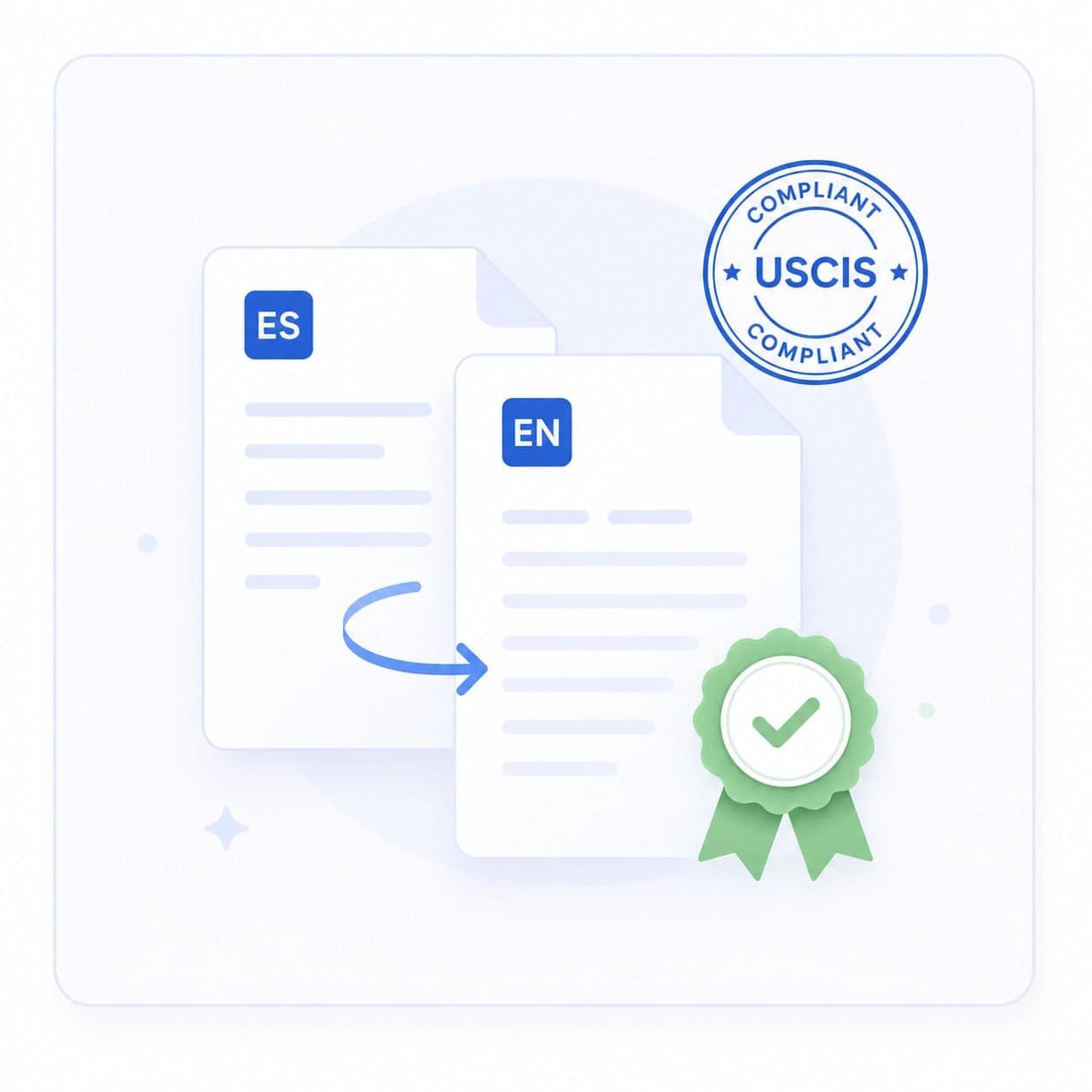 Certified translation document mockup